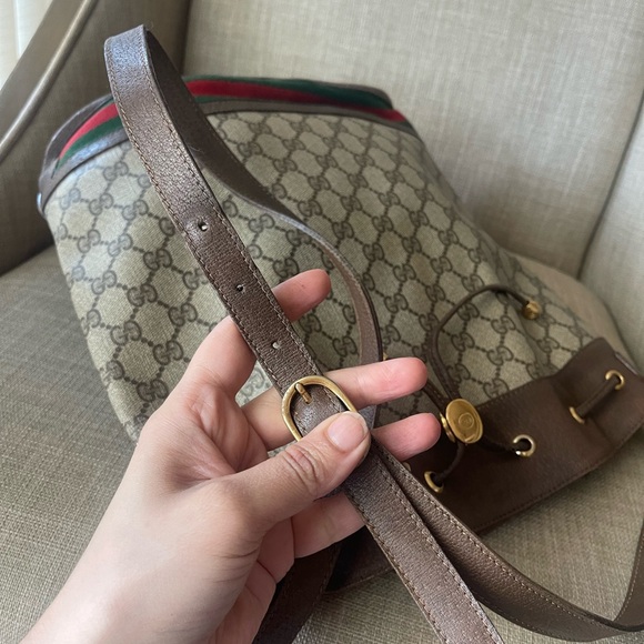 Authentic Gucci vintage web sherry line drawstring bag 41.02.085 (D09) - Picture 11 of 16